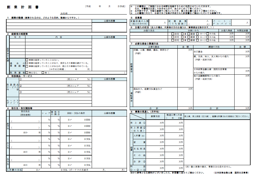 創業計画書